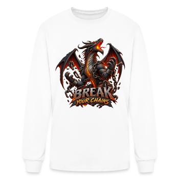 Dragon Breaks Chains - Men's Long Sleeve T-Shirt - white - Front