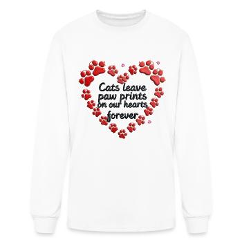 Cats Leave Paw Prints Forever - Men's Long Sleeve T-Shirt - white - Front