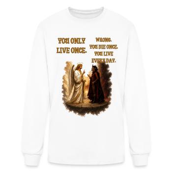 You Only Live Once – Angel vs Devil - Men's Long Sleeve T-Shirt - white - Front