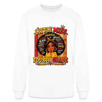 e: Little Miss Fourth Grade Black Girl School - Men's Long Sleeve T-Shirt - white - Front