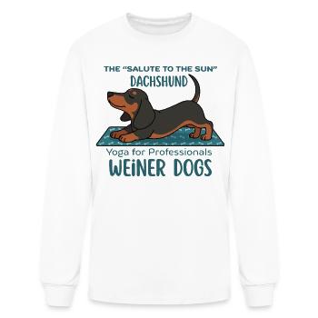 Sun Salute Dachshund Yoga - Men's Long Sleeve T-Shirt - white - Front