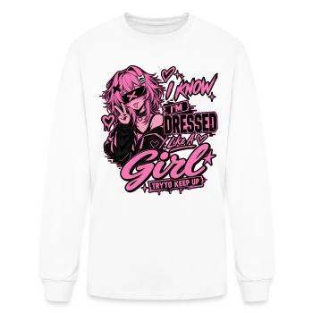 Dressed Like A Girl Femboy Anime Pastel Goth - Men's Long Sleeve T-Shirt - white - Front