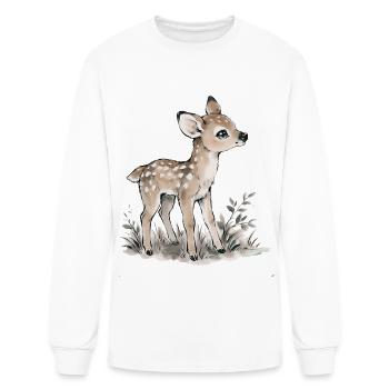 Dappled Fawn Watercolor Charm - Men's Long Sleeve T-Shirt - white - Front