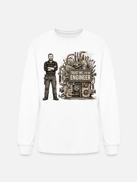 Steampunk Engineer Portrait Machine - Men's Long Sleeve T-Shirt - white