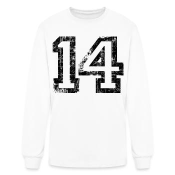 Number 14 (Vintage White) 14th Birthday - Men's Long Sleeve T-Shirt - white - Front