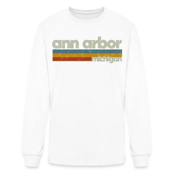 Ann Arbor Retro Stripes Michigan - Men's Long Sleeve T-Shirt - white - Front