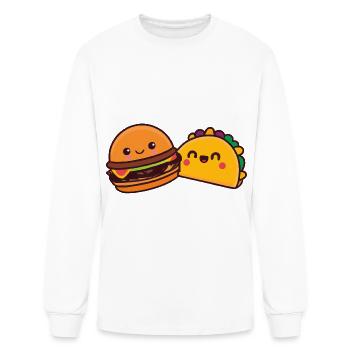 Burger and doner kebab - Men's Long Sleeve T-Shirt - white - Front