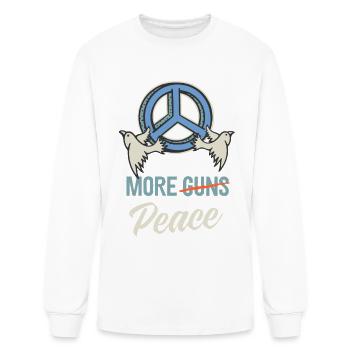 Peace Sign Doves Anti Guns Hippie - Men's Long Sleeve T-Shirt - white - Front