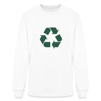 Recycle T-Shirt | Recycle Graphic Logo T-Shirt - Men's Long Sleeve T-Shirt - white - Front