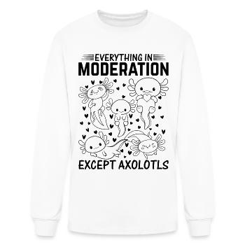 Kawaii Axolotl - Everything In Moderation Except A - Men's Long Sleeve T-Shirt - white - Front