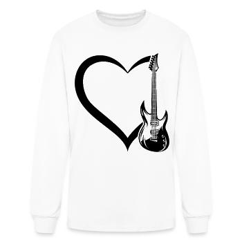 Bass Guitar Player Guitar Heart Guitar Player Bass - Men's Long Sleeve T-Shirt - white - Front