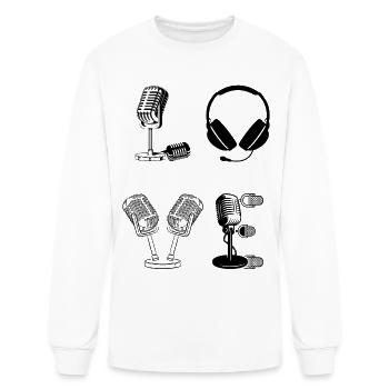 Podcast LOVE Podcast Lover Podcasting Podcaster Po - Men's Long Sleeve T-Shirt - white - Front