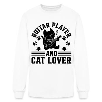 Guitar Player And Cat Lover - Guitar Player Guitar - Men's Long Sleeve T-Shirt - white - Front