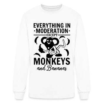 Monkey - Everything In Moderation Except Monkeys a - Men's Long Sleeve T-Shirt - white - Front