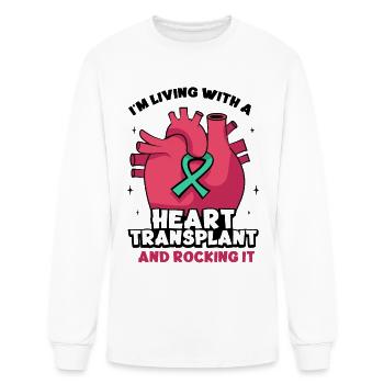 I'm Living With A heart Transplant And Rocking It - Men's Long Sleeve T-Shirt - white - Front