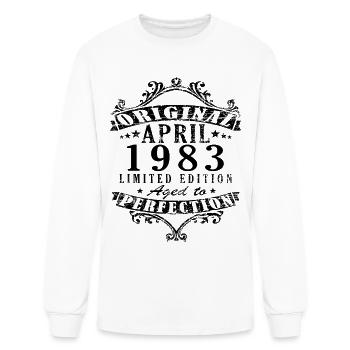 1983 April 1983 Anniversary April 1983 April - Men's Long Sleeve T-Shirt - white - Front