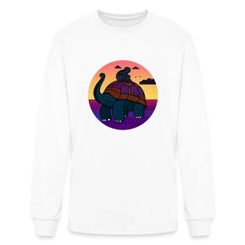 turtle elephant monkey mythical animal mythical cr - Men's Long Sleeve T-Shirt - white - Front