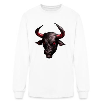 Bull with red eyes bull shares stock market stock - Men's Long Sleeve T-Shirt - white - Front
