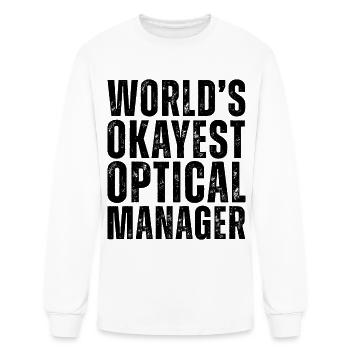 World's Okayest Optical Manager - Men's Long Sleeve T-Shirt - white - Front
