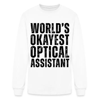 World's Okayest Optical Assistant - Men's Long Sleeve T-Shirt - white - Front
