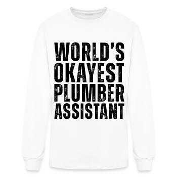 World's Okayest Plumber Assistant - Men's Long Sleeve T-Shirt - white - Front