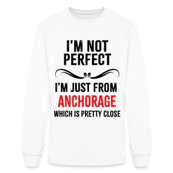 je ne suis pas parfait, je viens juste d’ANCHORAGE - T-shirt à manches longues Homme - blanc - Devant