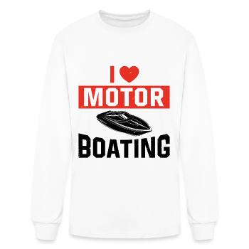 I Love Motor Boating Boat Owner Love Motor Boating - Men's Long Sleeve T-Shirt - white - Front