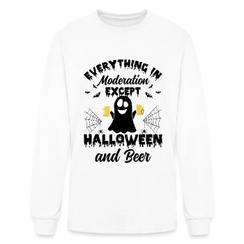 Everything In Moderation Except Halloween & Beer - Men's Long Sleeve T-Shirt - white - Front