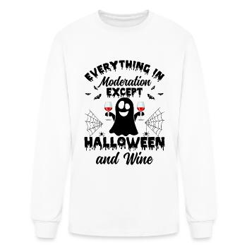 Everything In Moderation Except Halloween & Wine - - Men's Long Sleeve T-Shirt - white - Front