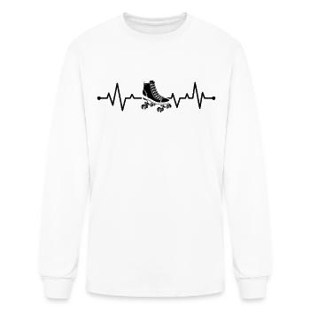 Roller Skating Heartbeat Roller Skates - Men's Long Sleeve T-Shirt - white - Front