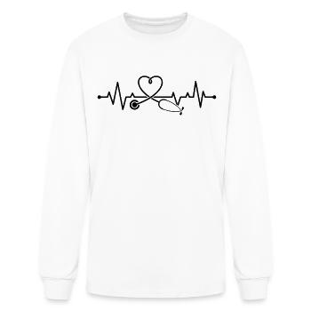 Doctor Stethoscope Heartbeat - Men's Long Sleeve T-Shirt - white - Front