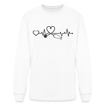 Doctor Stethoscope with Heart - Men's Long Sleeve T-Shirt - white - Front