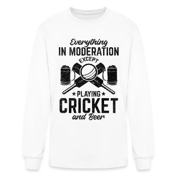 Everything In Moderation Except playing Cricket an - Men's Long Sleeve T-Shirt - white - Front