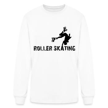 Roller Skates Roller Skating Silhouette - Men's Long Sleeve T-Shirt - white - Front