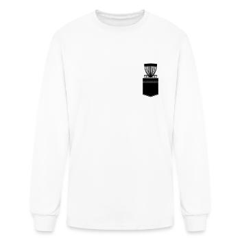 Disc golf basket - Disc Golf Player Disc Golf Disc - Men's Long Sleeve T-Shirt - white - Front