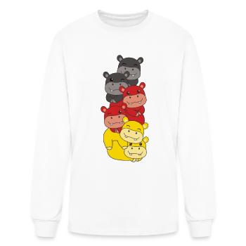 German Flag Hippo German Germany - Men's Long Sleeve T-Shirt - white - Front