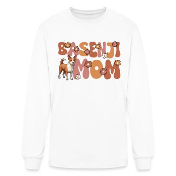 Basenji Groovy Basenji Mom - Men's Long Sleeve T-Shirt - white - Front