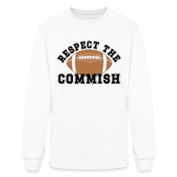 Respect the Commish Fantasy Football Commissioner - Men's Long Sleeve T-Shirt - white - Front
