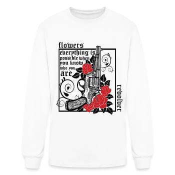 revolver with flowers - Men's Long Sleeve T-Shirt - white - Front