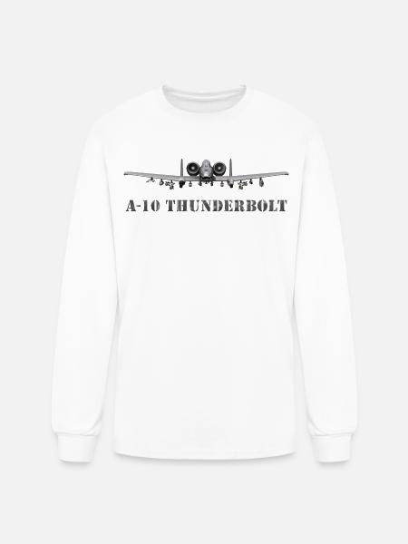 A10 Thunderbolt Frontline Print - Men's Long Sleeve T-Shirt - white