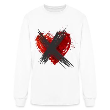 Anti Saint-Valentin - Cœur croisé - T-shirt à manches longues Homme - blanc - Devant