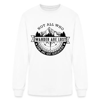Not All Who Wander Are Lost | Geocaching Quotes - Men's Long Sleeve T-Shirt - white - Front