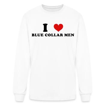 I love blue collar men - Men's Long Sleeve T-Shirt - white - Front