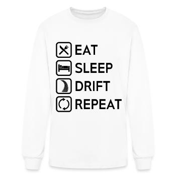 Manger la répétition de la dérive du sommeil - T-shirt à manches longues Homme - blanc - Devant