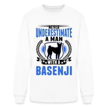 Basenji Man - Men's Long Sleeve T-Shirt - white - Front