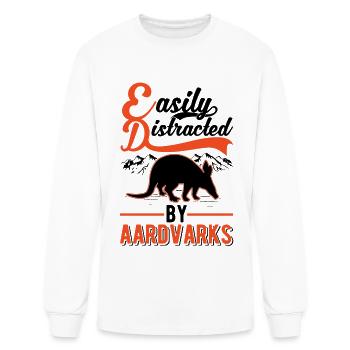 Easily Distracted By Aardvarks Aardvark - Men's Long Sleeve T-Shirt - white - Front