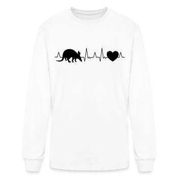Aardvark Heartbeat - Men's Long Sleeve T-Shirt - white - Front
