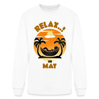 relax in MAY - Men's Long Sleeve T-Shirt - white - Front