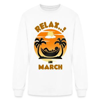 relax in MARCH - Men's Long Sleeve T-Shirt - white - Front