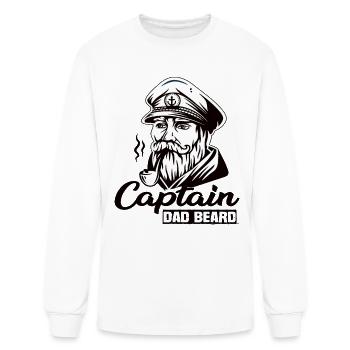 Captain Dad Beard Captain Boot Sailing Sailing - Men's Long Sleeve T-Shirt - white - Front